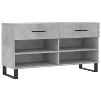 Panca Porta Scarpe Grigio Cemento 102x35x55cm Legno Multistrato 829768
