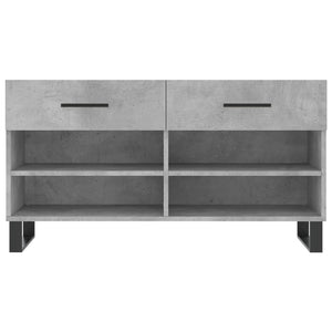Panca Porta Scarpe Grigio Cemento 102x35x55cm Legno Multistrato 829768
