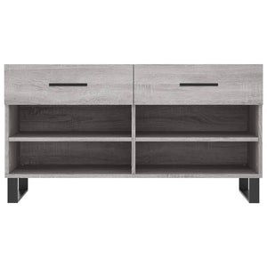 Panca Porta Scarpe Grigio Sonoma 102x35x55 cm Legno Multistrato