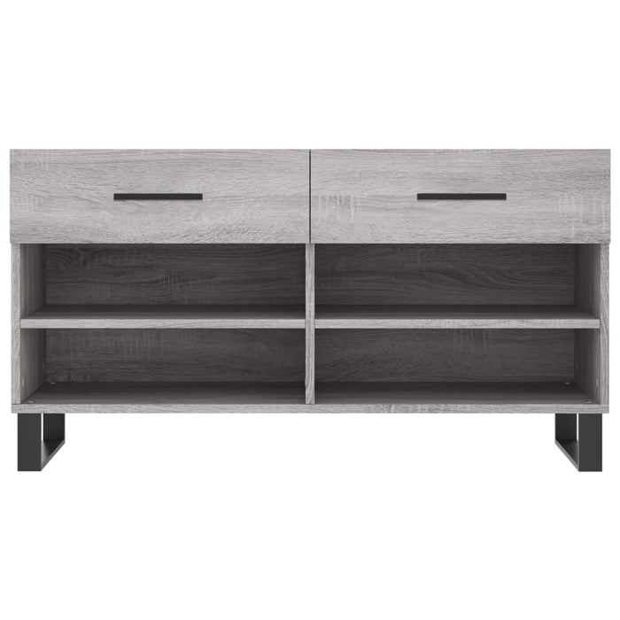 Panca Porta Scarpe Grigio Sonoma 102x35x55 cm Legno Multistrato