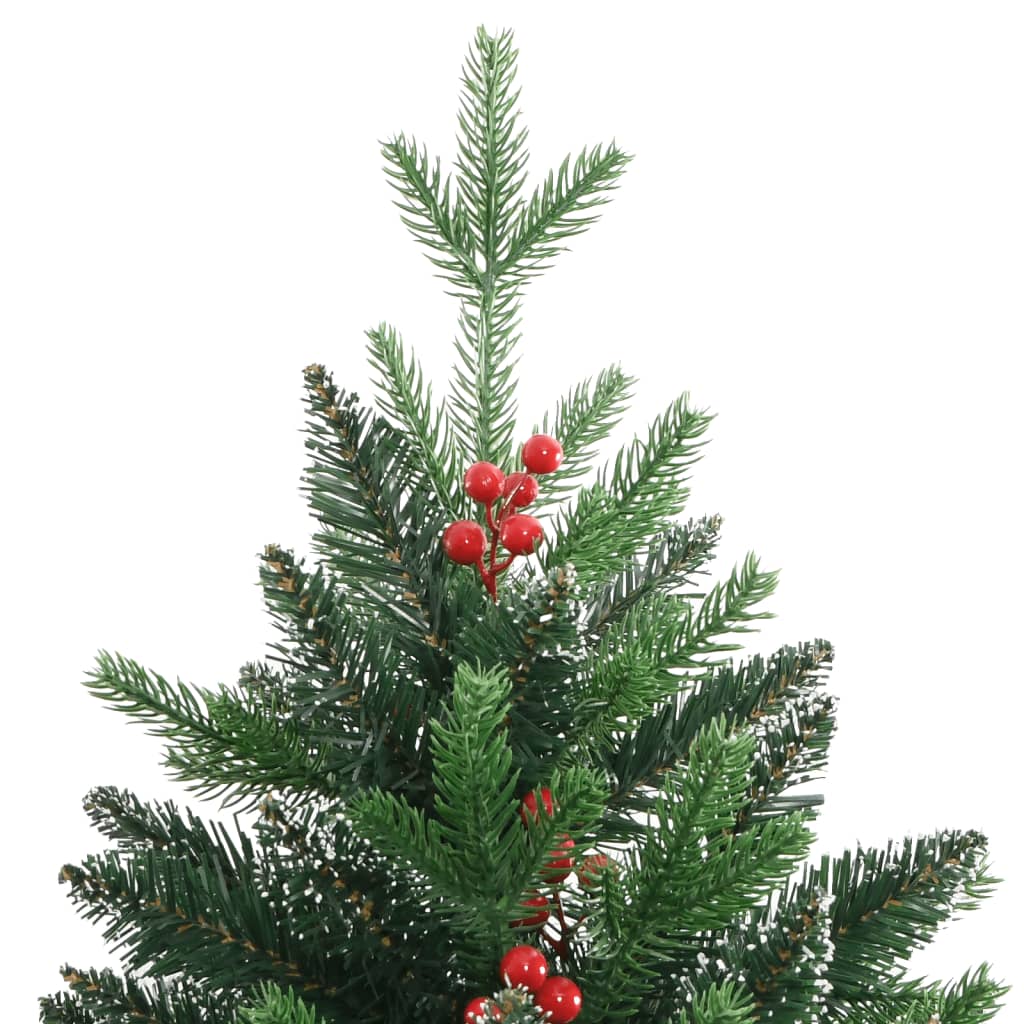 Albero Natale Artificiale Incernierato con Bacche Rosse 120 cm 356731