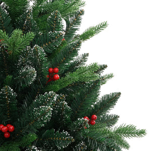 Albero Natale Artificiale Incernierato con Bacche Rosse 240 cm 356735