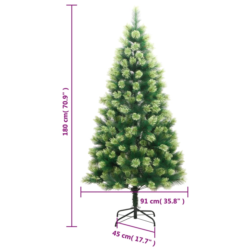 Albero di Natale Artificiale Incernierato con Base 180 cm