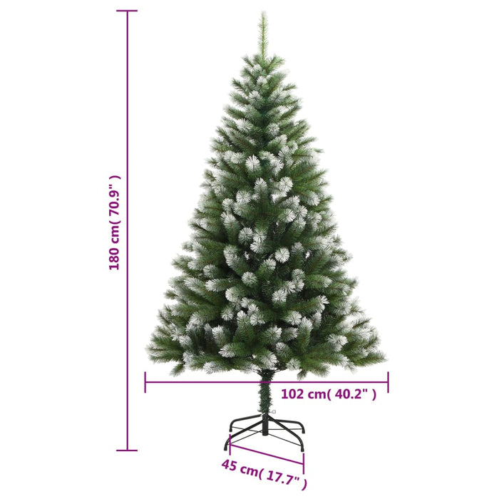 vidaXL Albero Natale Artificiale Incernierato con Neve Fioccata 180 cm