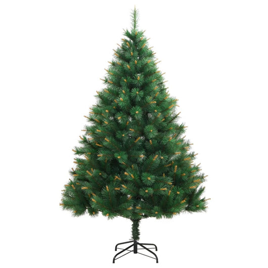Albero di Natale Artificiale Incernierato-Albero Natalizio con Base 180 cm 545958