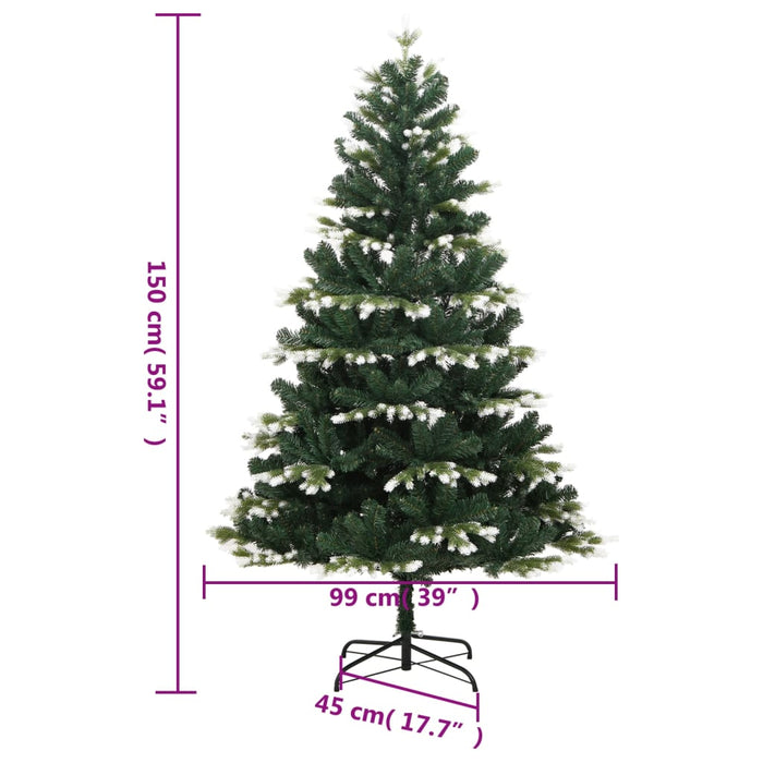 Albero Natale Artificiale Incernierato con Neve Fioccata 150 cm 356756