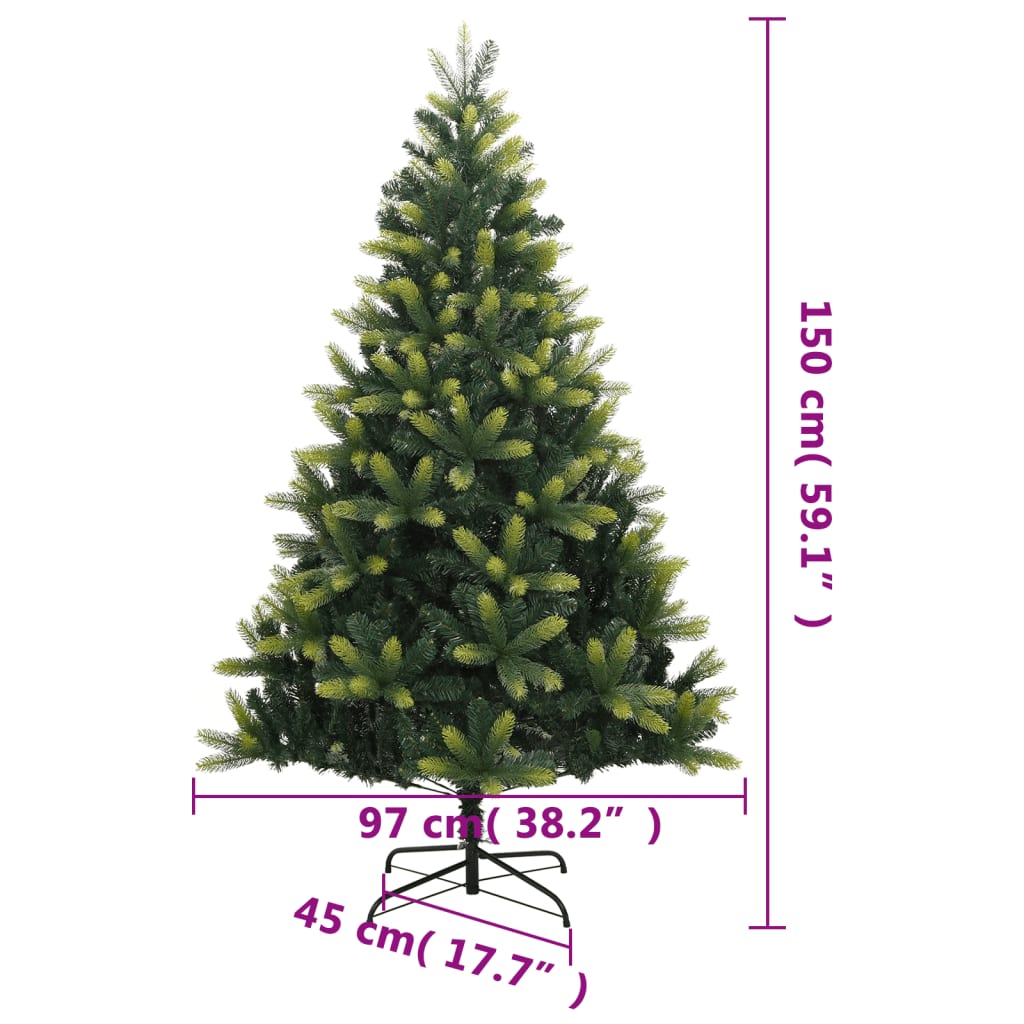 Albero di Natale Artificiale Incernierato con Base 150 cm 356761