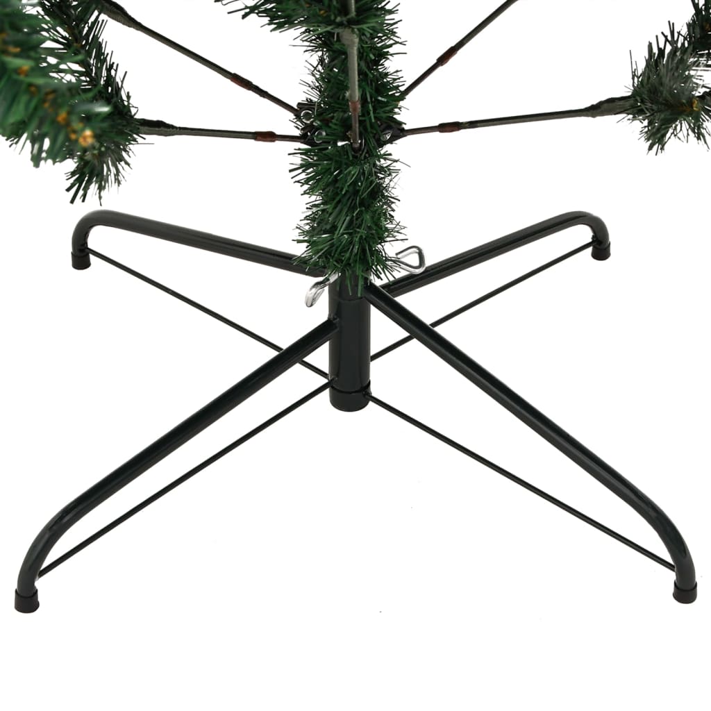 Albero di Natale Artificiale Incernierato-Albero Natalizio con Base 180 cm 693761