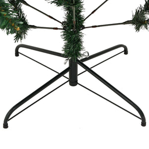 Albero di Natale Artificiale Incernierato-Albero Natalizio con Base 180 cm 693761