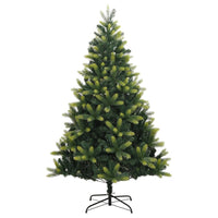 Albero di Natale Artificiale Incernierato-Albero Natalizio con Base 210 cm 561348
