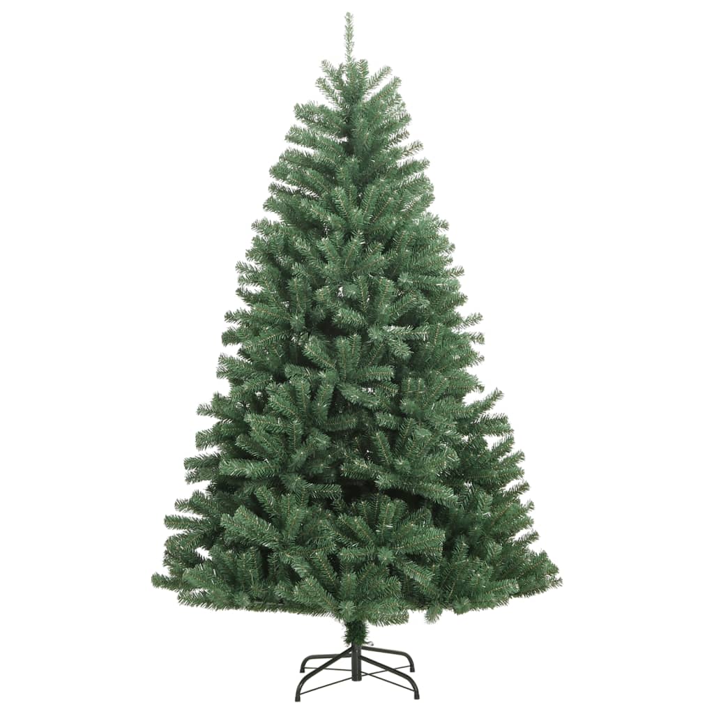 Albero di Natale Artificiale Incernierato-Albero Natalizio con Base Verde 120 cm 416861