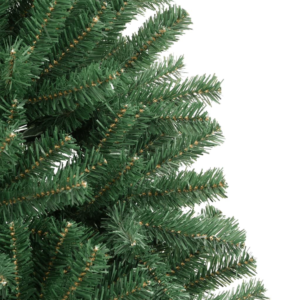 Albero di Natale Artificiale Incernierato-Albero Natalizio con Base Verde 150 cm 990657