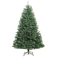 Albero di Natale Artificiale Incernierato-Albero Natalizio con Base Verde 240 cm 596434
