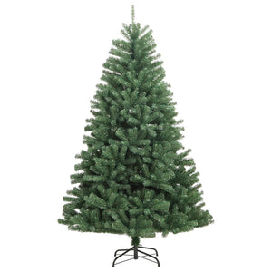 Albero di Natale Artificiale Incernierato-Albero Natalizio con Base Verde 240 cm 596434