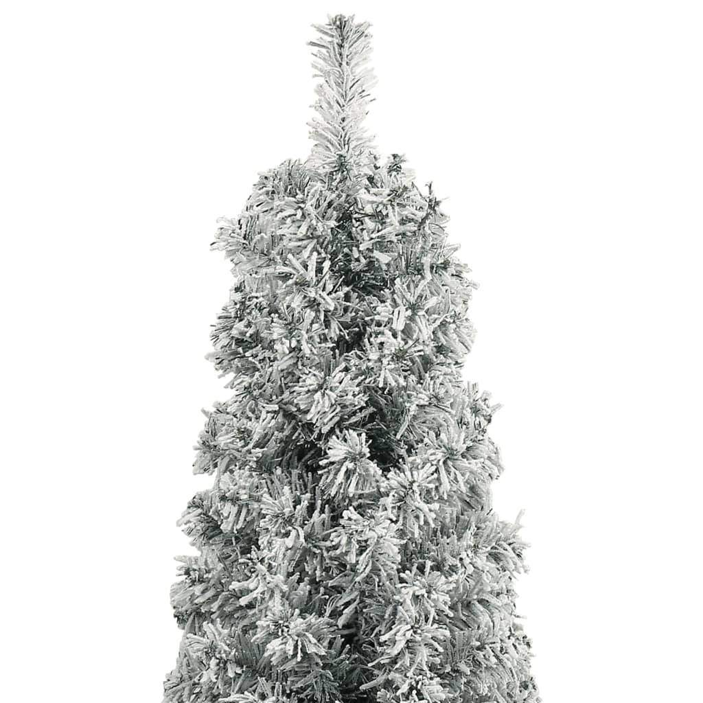 Albero di Natale Sottile con Base e Neve Floccata 270 cm PVC 357686