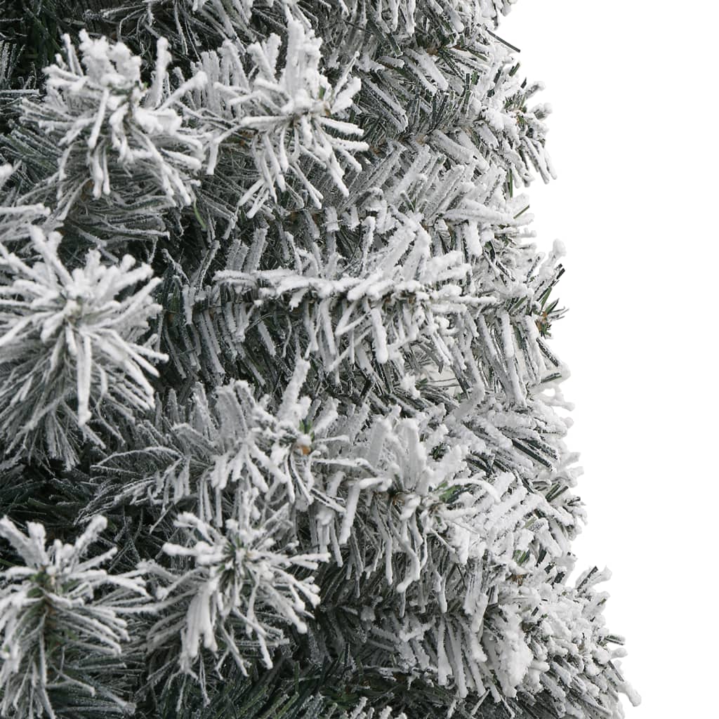 Albero di Natale Sottile con Base e Neve Floccata 300 cm PVC 357687