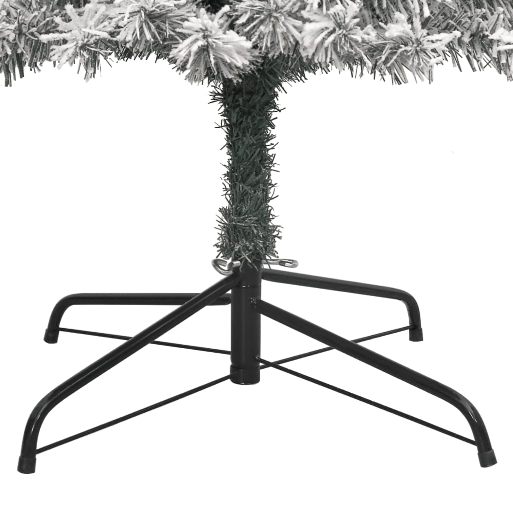 Albero di Natale Sottile con Base e Neve Floccata 300 cm PVC 357687