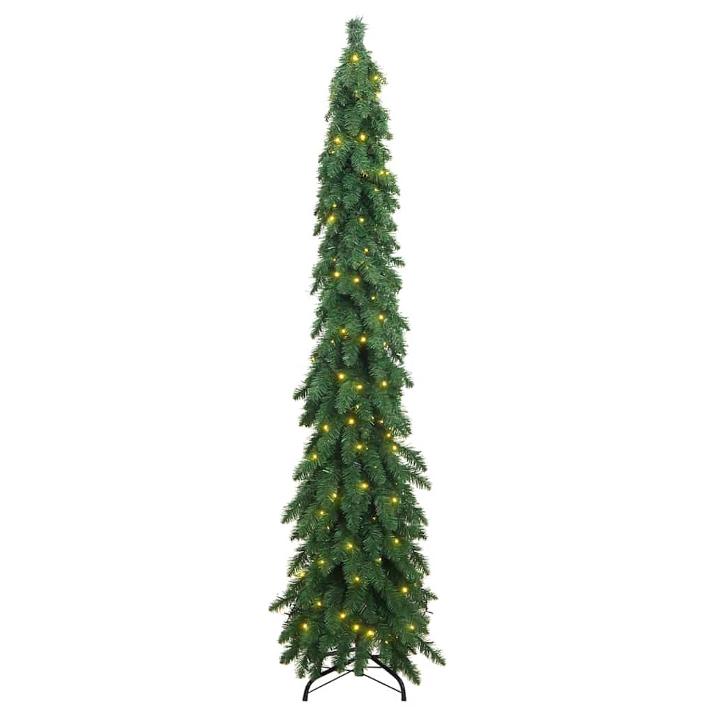 Albero di Natale Artificiale Preilluminato-Albero Natalizio con 130 LED 210 cm