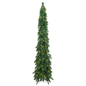 Albero di Natale Artificiale Preilluminato-Albero Natalizio con 130 LED 210 cm
