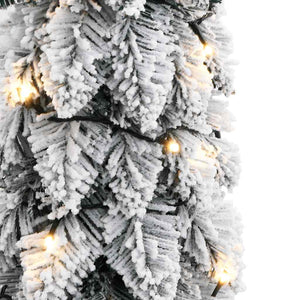 Albero di Natale Artificiale con 30 LED e Neve Floccata 60 cm