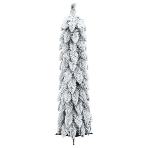 Albero di Natale Artificiale con 45 LED e Neve Floccata 90 cm