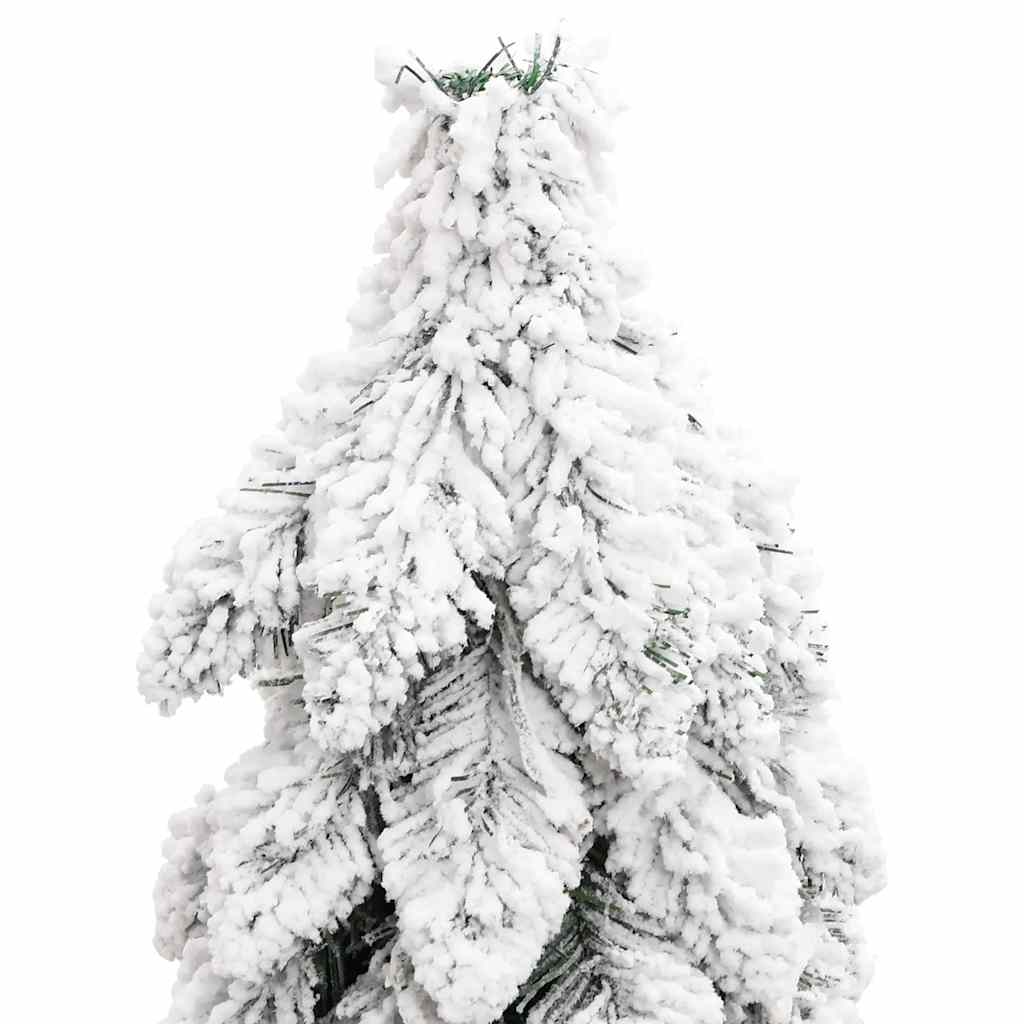 Albero di Natale Artificiale con 60 LED e Neve Floccata 120 cm