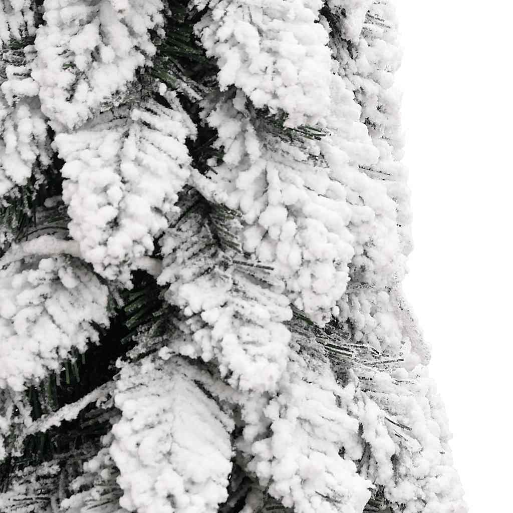 Albero di Natale Artificiale con 60 LED e Neve Floccata 120 cm