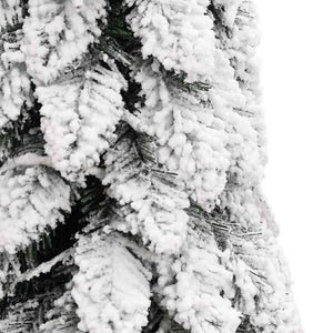 Albero di Natale Artificiale con 60 LED e Neve Floccata 120 cm