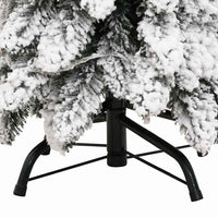 Albero di Natale Artificiale con 60 LED e Neve Floccata 120 cm