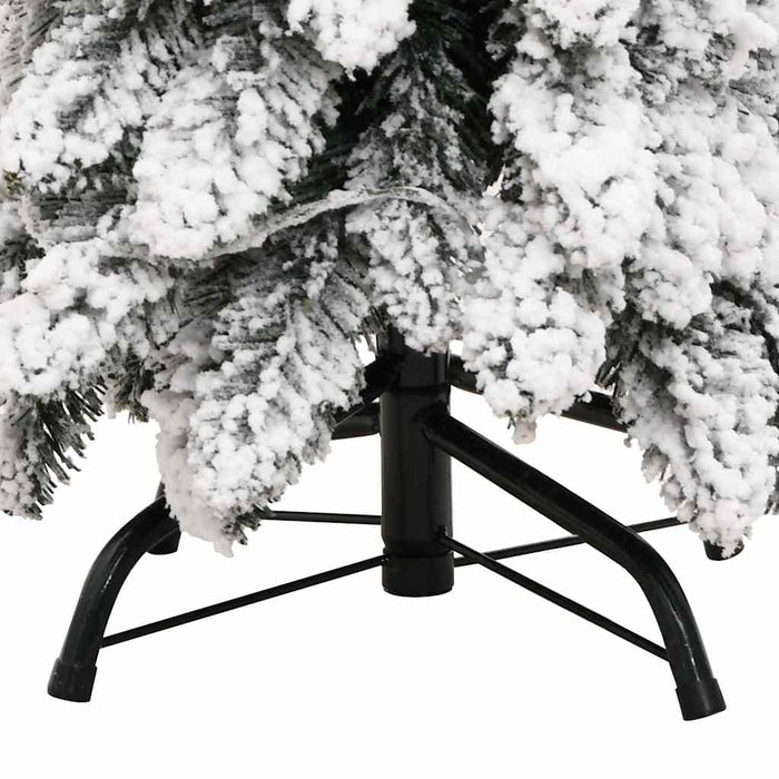 Albero di Natale Artificiale con 60 LED e Neve Floccata 120 cm