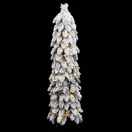 Albero di Natale Artificiale con 80 LED e Neve Floccata 150 cm 357697