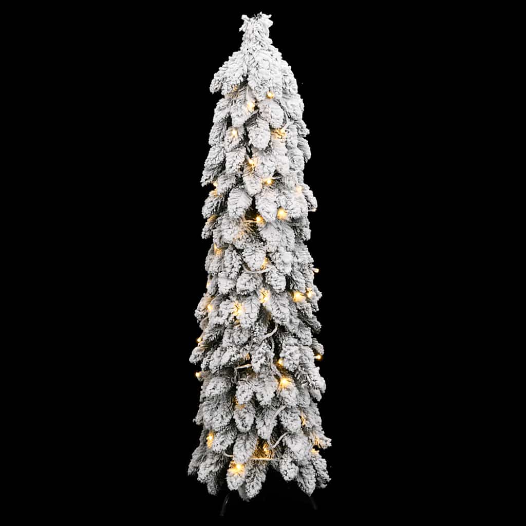 vidaXL Albero di Natale Artificiale con 80 LED e Neve Floccata 150 cm