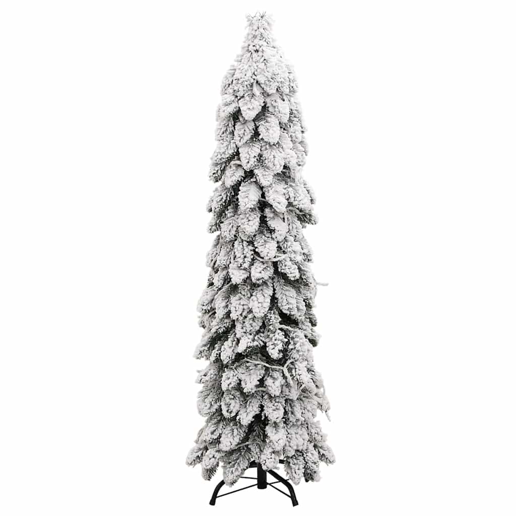 Albero di Natale Artificiale con 80 LED e Neve Floccata 150 cm 357697