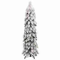 Albero di Natale Artificiale con 80 LED e Neve Floccata 150 cm 357697