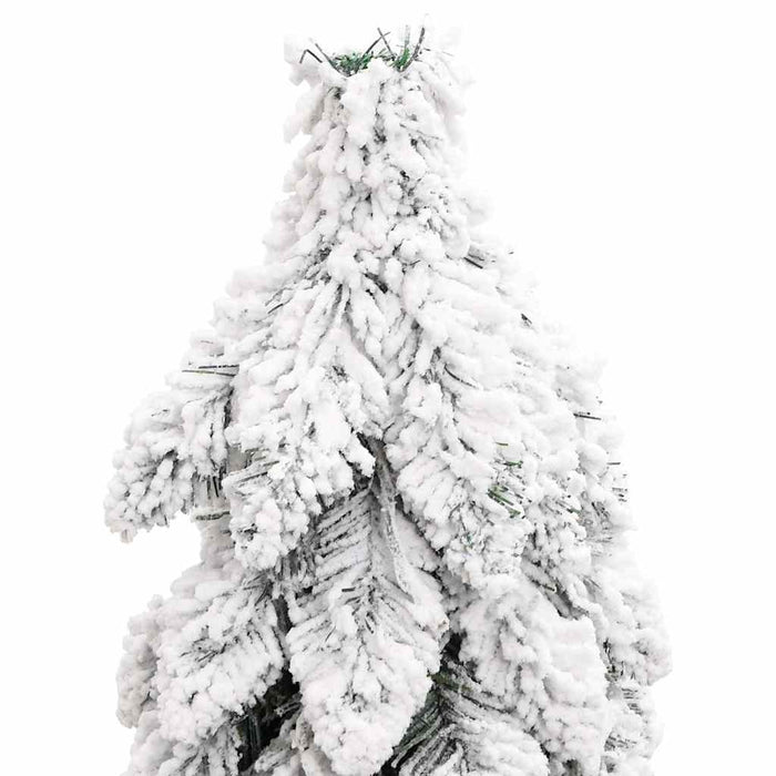 vidaXL Albero di Natale Artificiale con 80 LED e Neve Floccata 150 cm