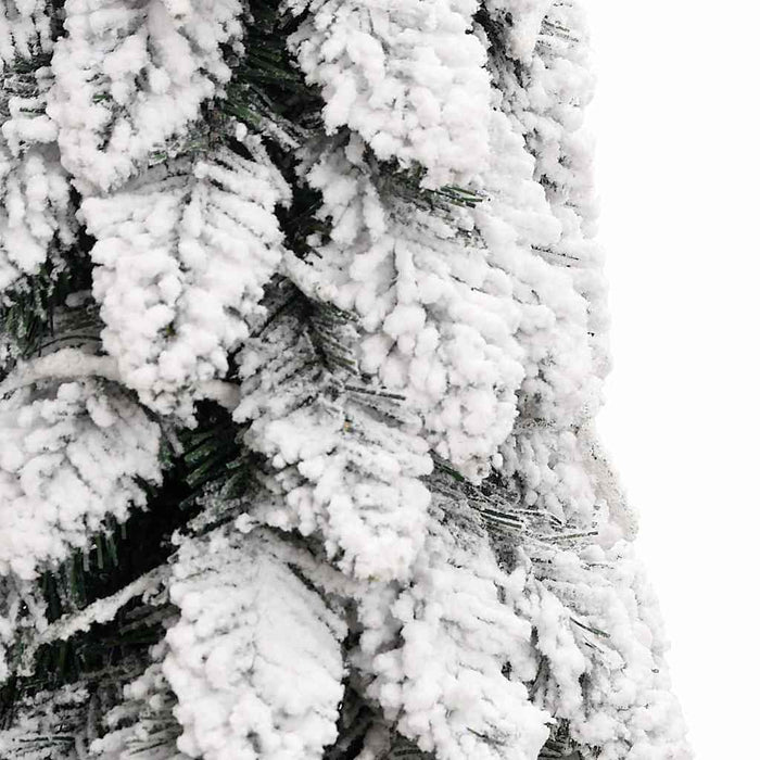 Albero di Natale Artificiale con 80 LED e Neve Floccata 150 cm 357697