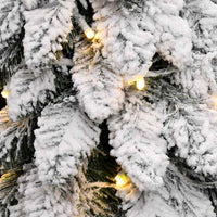 Albero di Natale Artificiale con 80 LED e Neve Floccata 150 cm 357697