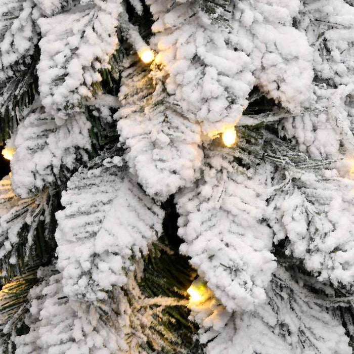 vidaXL Albero di Natale Artificiale con 80 LED e Neve Floccata 150 cm