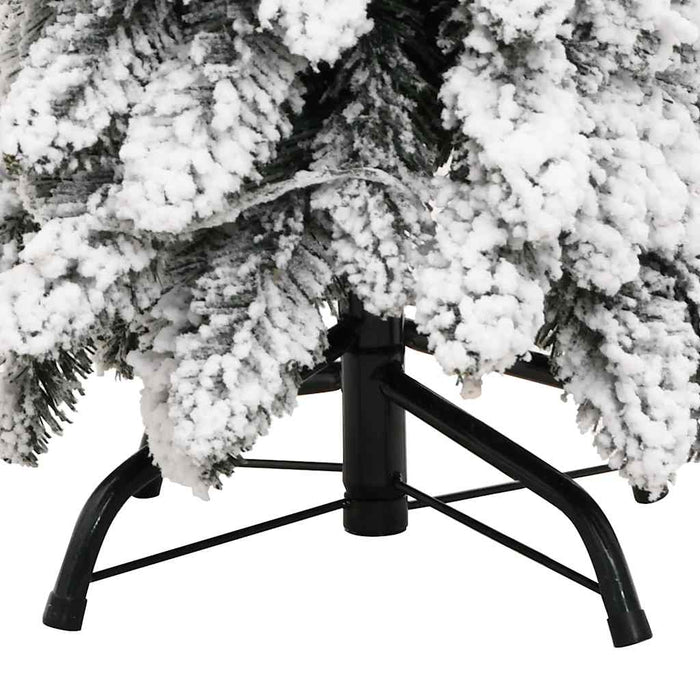 vidaXL Albero di Natale Artificiale con 80 LED e Neve Floccata 150 cm
