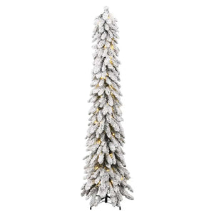 Albero di Natale Artificiale con 100 LED e Neve Floccata 180 cm 357698