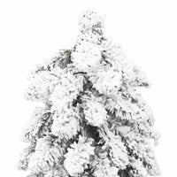 Albero di Natale Artificiale con 100 LED e Neve Floccata 180 cm 357698