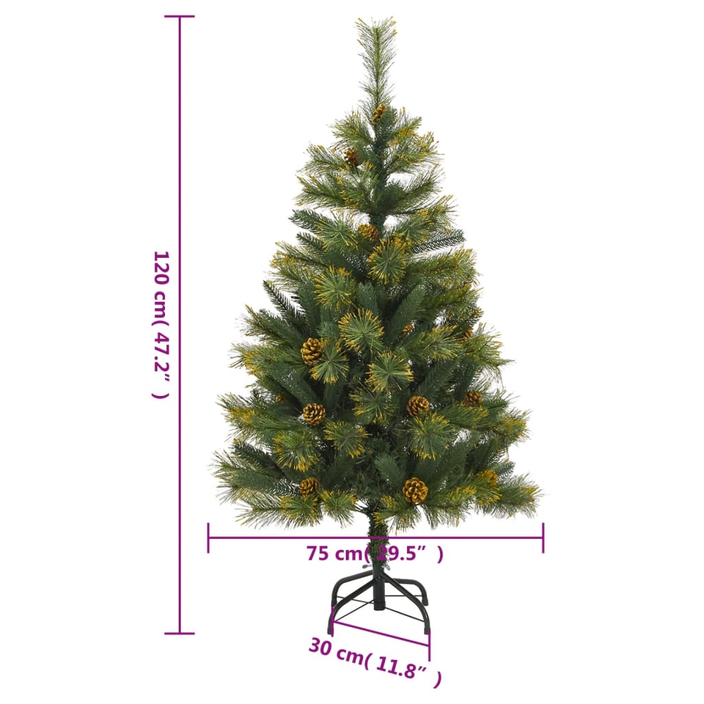 Albero di Natale Artificiale Incernierato con Pigne 120 cm 357700