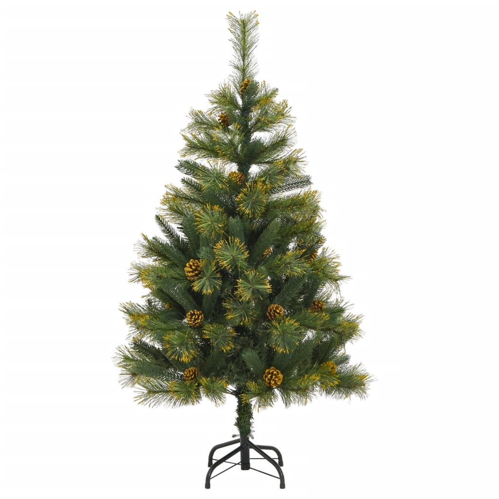 Albero di Natale Artificiale Incernierato-Albero Natalizio con Pigne 150 cm