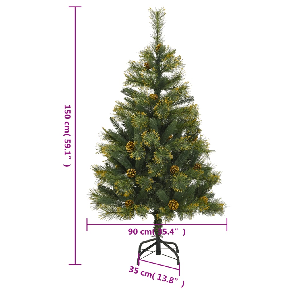 Albero di Natale Artificiale Incernierato con Pigne 150 cm 357701
