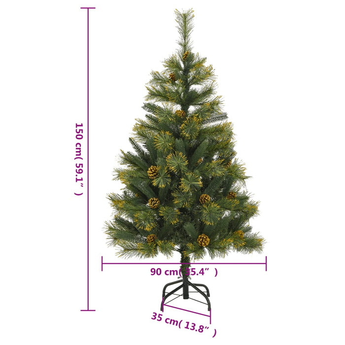 Albero di Natale Artificiale Incernierato con Pigne 150 cm 357701