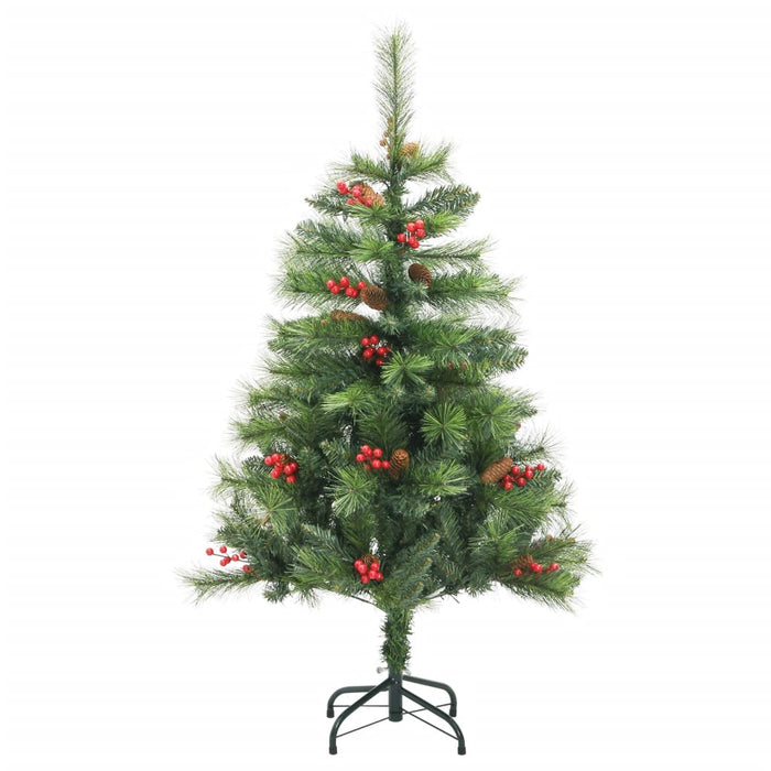 Albero Natale Artificiale Incernierato con Pigne e Bacche 120cm 357705
