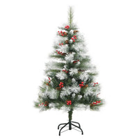 Albero Natale Artificiale Incernierato con Pigne e Bacche 120cm 357710