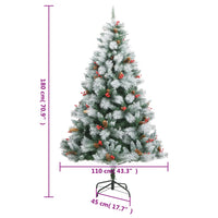 Albero Natale Artificiale Incernierato con Pigne e Bacche 180cm 357712