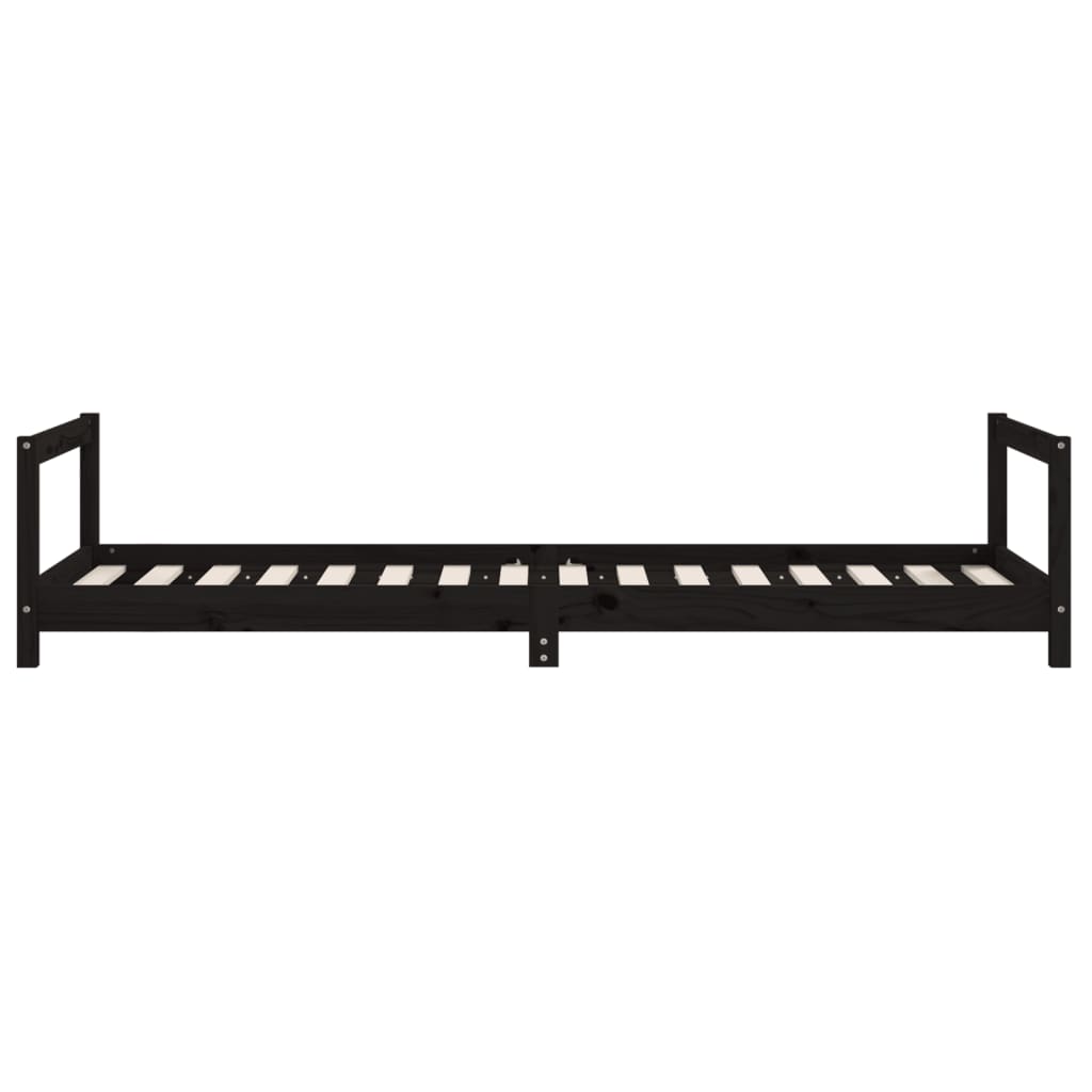 Giroletto per Bambini-Struttura Letto Bambini Nero 90x200 cm in Legno Massello di Pino 483309