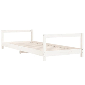Giroletto per Bambini-Struttura Letto Bambini Bianco 90x190cm in Legno Massello di Pino 804664